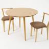 Стол Монте К 100 натур со стульями Франк натур велюр коричневый