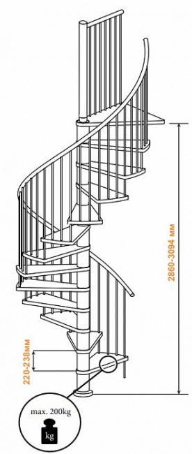 Винтовая лестница Spiral Color d120 Винтовая лестница Spiral Color d120