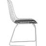 Стул обеденный Bertoia хромированный с черной подушкой