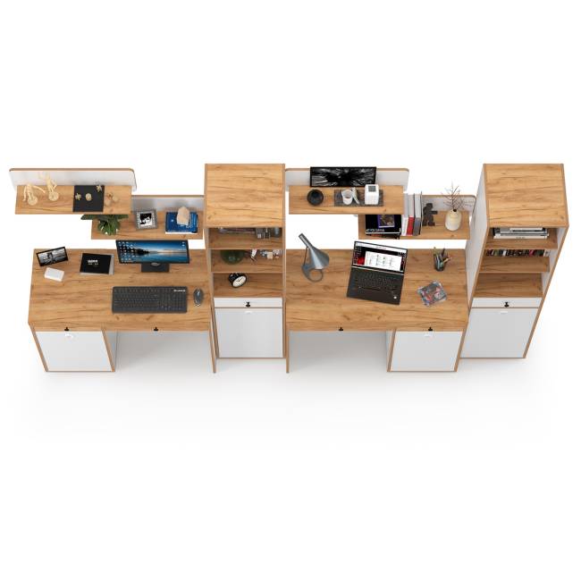 Мебель в детскую для двоих детей Вуди компоновка № 16 цвет белый премиум/дуб крафт золотой Мебель в детскую для двоих детей Вуди компоновка № 16 цвет белый премиум/дуб крафт золотой