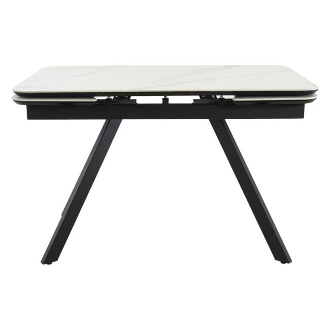 Стол Arthur раскладной 120-184x80x75см, керамогранит белый мрамор Greys White, чёрный Стол Arthur раскладной 120-184x80x75см, керамогранит белый мрамор Greys White, чёрный