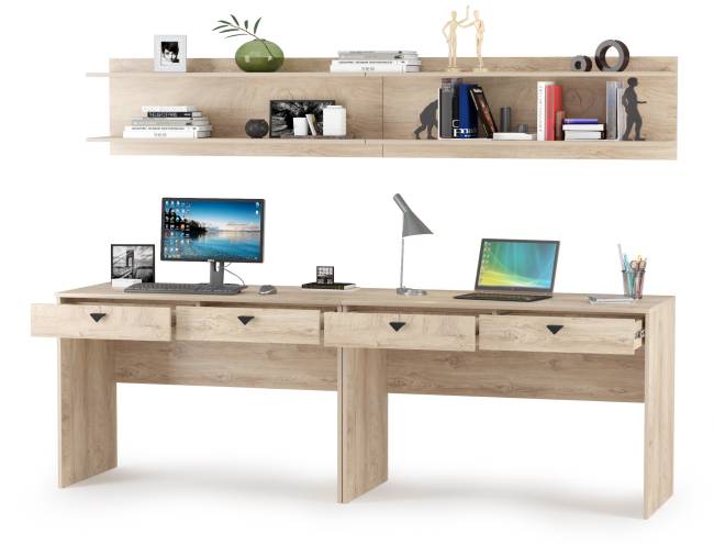 Два стола с полками Бостон цвет дуб эндгрейн элегантный