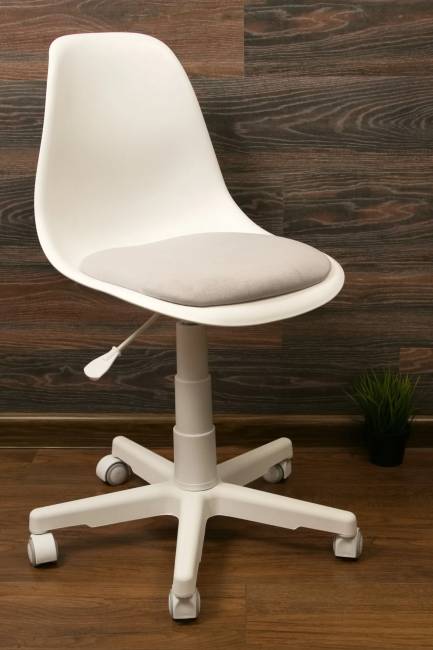 Кресло компьютерное Смузи белый/серый