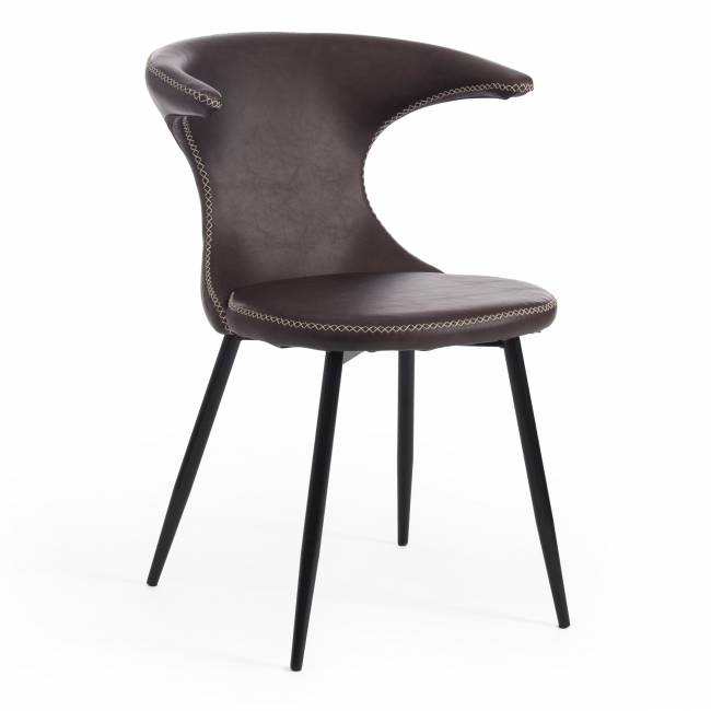 Стул Флаир/Flair (мод.9020)/1 шт. в упаковке экокожа/металл, 60х56х78см, коричневый 1/черный коричневый 1/черный экокожа/металл