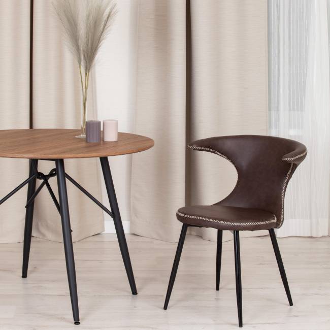 Стул Флаир/Flair (мод.9020)/1 шт. в упаковке экокожа/металл, 60х56х78см, коричневый 1/черный коричневый 1/черный экокожа/металл