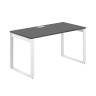 AG.102.AN.L.72.WH  / Стол 1400х600х750  / профиль О-образный: 70х20 белый; лючок: серебро; столешница: антрацит