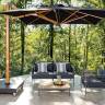 Зонт профессиональный 2.9х2.9 м Astro Timber имитация ироко, черный 2900х2900 мм
