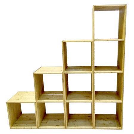 Стеллаж Куб 3 сосна, без покраски P&H