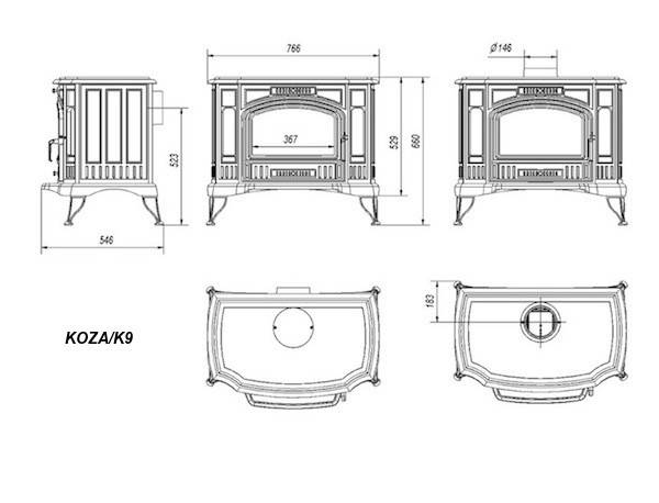 Печь Kratki Koza K9
