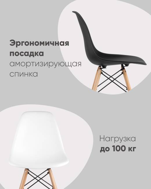 Стул Eames Style DSW белый (разборный каркас)
