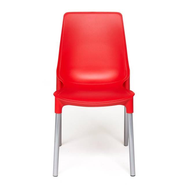Стул Джениус/Genius (мод. 75) пластик/металл, 46x56x84cм, красный/опоры хром (Комплект из 4 шт.) красный металл/пластик