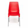Стул Джениус/Genius (мод. 75) пластик/металл, 46x56x84cм, красный/опоры хром (Комплект из 4 шт.) красный металл/пластик