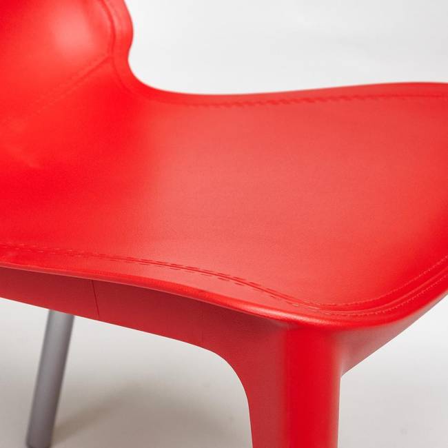 Стул Джениус/Genius (мод. 75) пластик/металл, 46x56x84cм, красный/опоры хром (Комплект из 4 шт.) красный металл/пластик