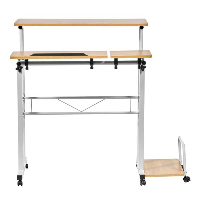 Стол многофункциональный Shuttle 80х58х80-130см, светлое дерево, белый Стол многофункциональный Shuttle 80х58х80-130см, светлое дерево, белый