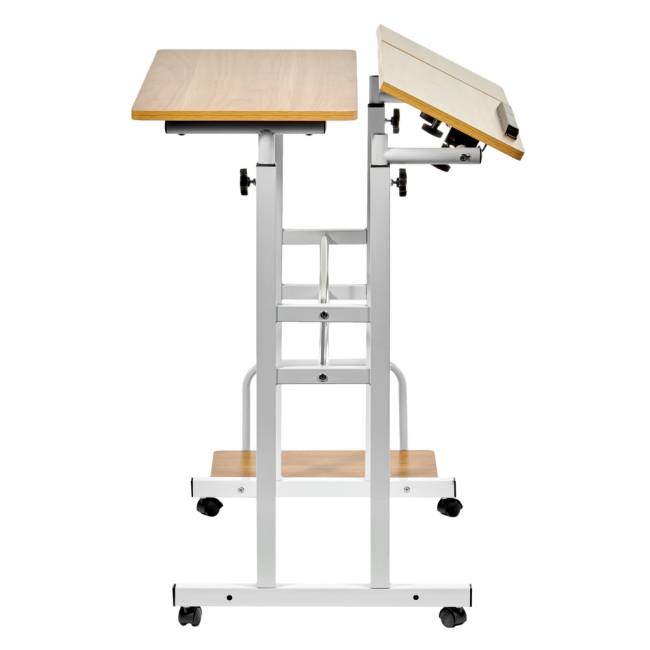 Стол многофункциональный Shuttle 80х58х80-130см, светлое дерево, белый Стол многофункциональный Shuttle 80х58х80-130см, светлое дерево, белый