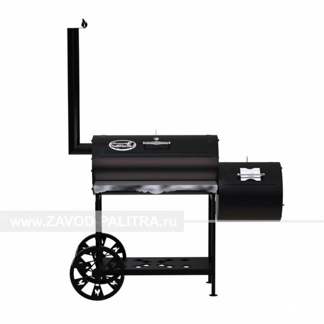 Гриль-Смокер XL, из стали толщиной 3 мм, с топкой справа, в термостойкой покраске Гриль-Смокер XL, из стали толщиной 3 мм, с топкой справа, в термостойкой покраске