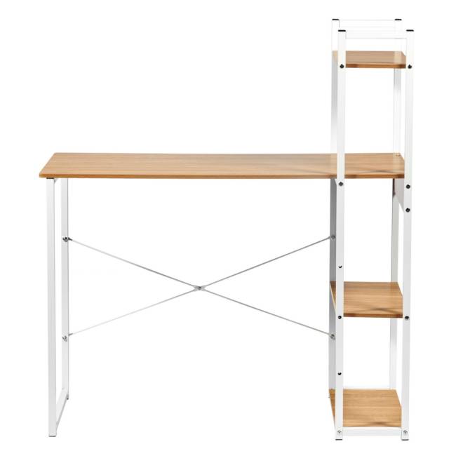 Стол письменный с полками Frame 100x45x110 см, светлое дерево, белый Стол письменный с полками Frame 100x45x110 см, светлое дерево, белый