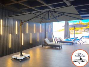 Зонт профессиональный 3х3 м Banana Prime черный, минеральный 3000х3000 мм