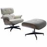 Кресло EAMES LOUNGE CHAIR и оттоманка EAMES LOUNGE CHAIR бежевые Кресло EAMES LOUNGE CHAIR и оттоманка EAMES LOUNGE CHAIR бежевые