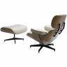 Кресло EAMES LOUNGE CHAIR и оттоманка EAMES LOUNGE CHAIR бежевые Кресло EAMES LOUNGE CHAIR и оттоманка EAMES LOUNGE CHAIR бежевые