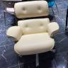 Кресло EAMES LOUNGE CHAIR и оттоманка EAMES LOUNGE CHAIR бежевые Кресло EAMES LOUNGE CHAIR и оттоманка EAMES LOUNGE CHAIR бежевые