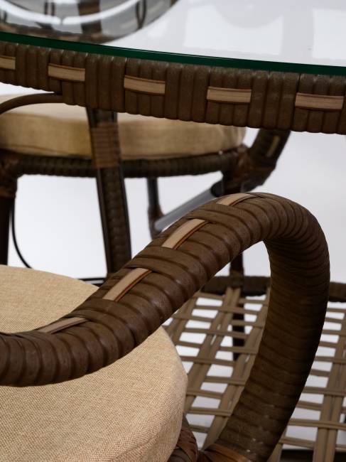 Комплект из искусственного ротанга Java (Ява)-6 (цвет: Орех) Комплект из искусственного ротанга Java (Ява)-6 (цвет: Орех)