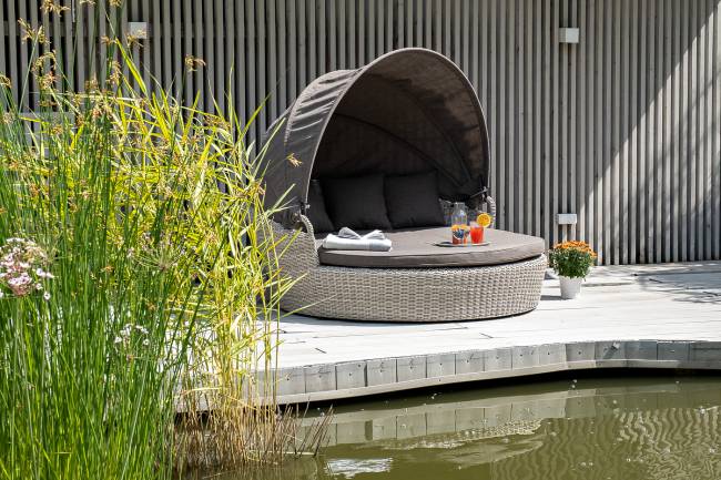 "Стильяно" плетеная кровать круглая, цвет бежевый "Стильяно" плетеная кровать круглая, цвет бежевый