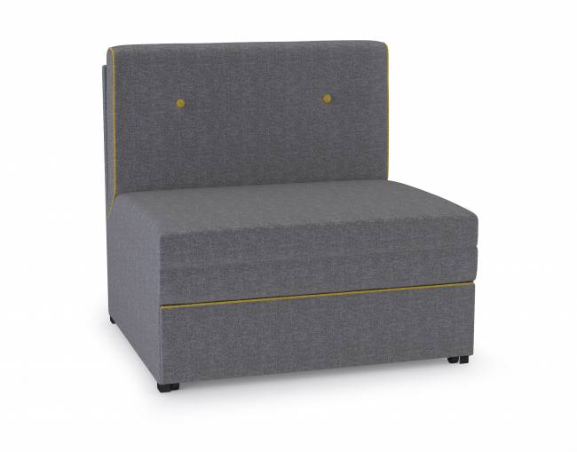 Альфа 11.20 Диванный блок ткань рогожка серая/горчичный