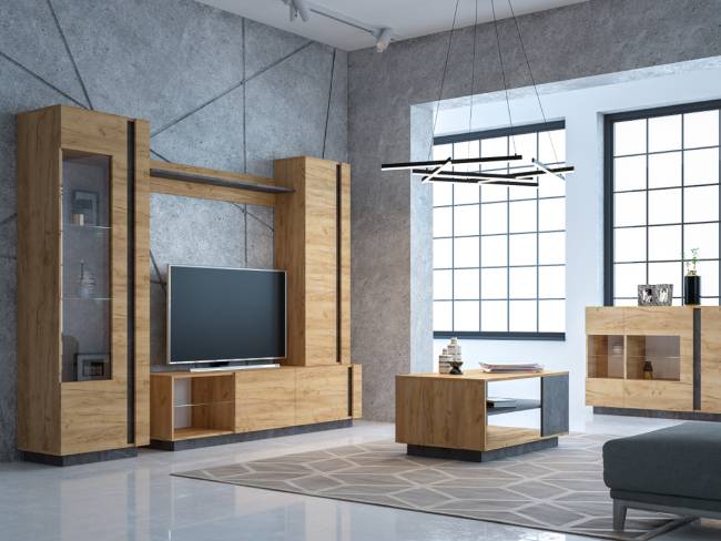 Полка Арчи 10.110 цвет дуб крафт золотой/камень тёмный Полка Арчи 10.110 цвет дуб крафт золотой/камень тёмный