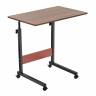 Стол многофункциональный на колесах, 60x40 см, «РОЛЛ», 2 ножки, регул.высота, мдф, металл, тёмн. дерево, черный Стол многофункциональный на колесах, 60x40 см, «РОЛЛ», 2 ножки, регул.высота, мдф, металл, тёмн. дерево, черный