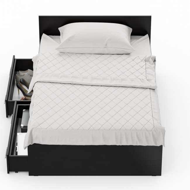 Кровать с ящиками Стандарт 1200 цвет венге