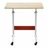 Стол многофункциональный на колесах, 60x40 см, «РОЛЛ», 2 ножки, регул.высота, мдф, металл, св. дерево, белый Стол многофункциональный на колесах, 60x40 см, «РОЛЛ», 2 ножки, регул.высота, мдф, металл, св. дерево, белый