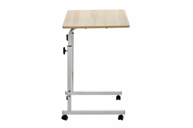 Стол многофункциональный на колесах, 60x40 см, «РОЛЛ», 2 ножки, регул.высота, мдф, металл, св. дерево, белый Стол многофункциональный на колесах, 60x40 см, «РОЛЛ», 2 ножки, регул.высота, мдф, металл, св. дерево, белый