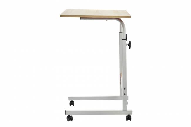 Стол многофункциональный на колесах, 60x40 см, «РОЛЛ», 2 ножки, регул.высота, мдф, металл, св. дерево, белый Стол многофункциональный на колесах, 60x40 см, «РОЛЛ», 2 ножки, регул.высота, мдф, металл, св. дерево, белый