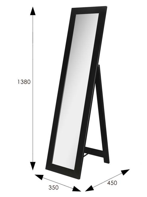 Зеркало напольное BeautyStyle 8 черный 138 см х 35 см