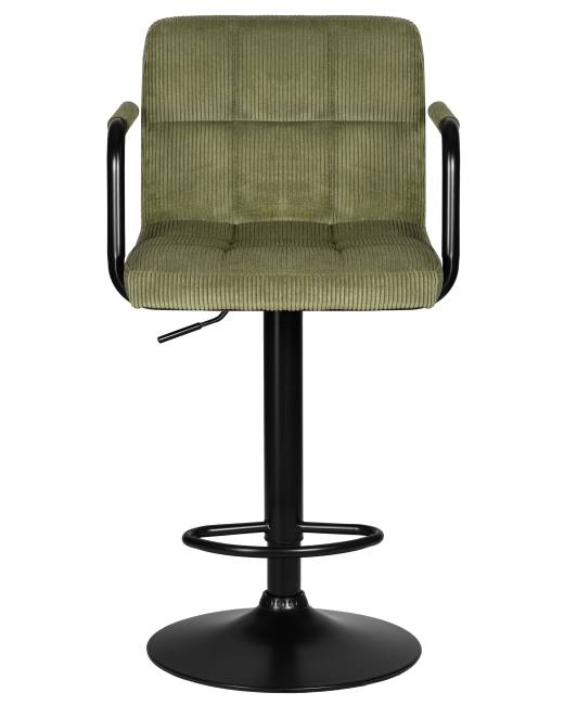 Стул барный DOBRIN KRUGER ARM BLACK, зеленый вельвет (LAR-E2041-7)