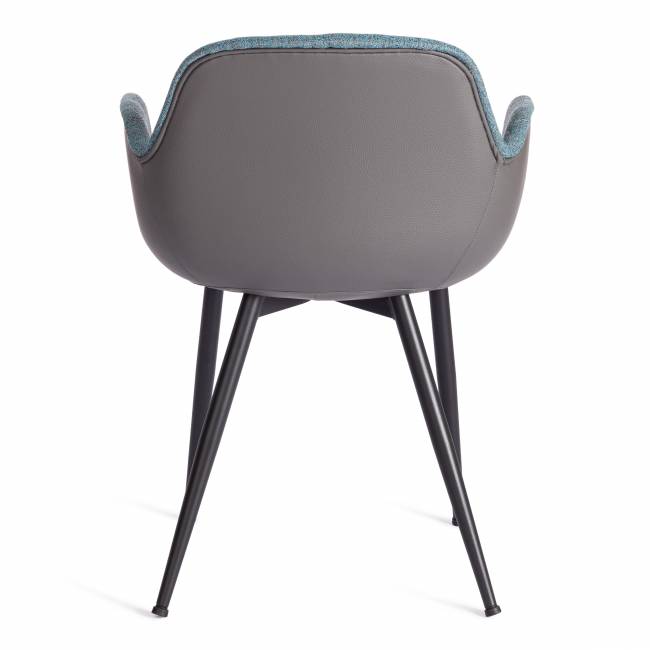 Кресло VALENTINO (mod. PC45-2) / 1 шт. в упаковке металл/экокожа/ткань, 55 х 58 х 81 см, Turquoise (бирюзовый)/Grey (серый)/чёрный Turquoise (бирюзовый)/Grey (серый)/чёрный металл/экокожа/ткань