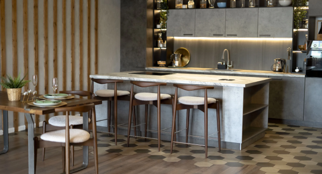 Стул Noble полубарный, массив бука - темный латте - бук коричневый