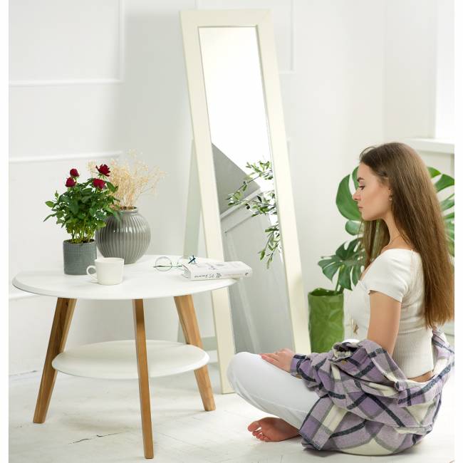 Зеркало напольное BeautyStyle 8 слоновая кость 138 см х 35 см