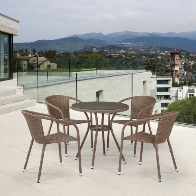 Комплект плетеной мебели T282ANT/Y137C-W56 Light brown Комплект плетеной мебели T282ANT/Y137C-W56 Light brown