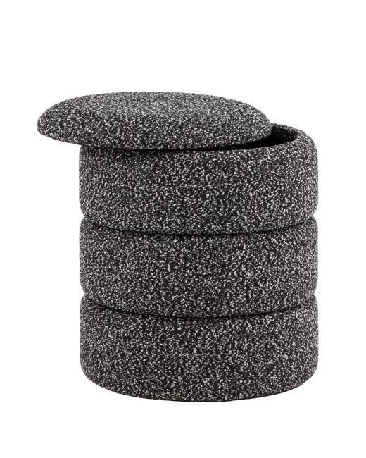 Пуф с ящиком Hive XS букле черный меланж