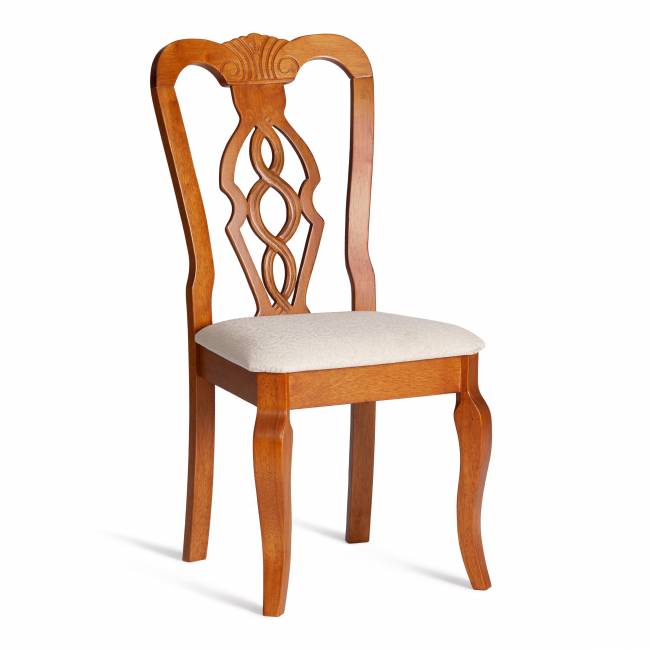 Стул Афродита/Aphrodite/1 шт. в упаковке дерево гевея, 46х54х99см, эспрессо дуб в красноту, ткань кремовая с рисунком а04 Espresso (дуб в красноту) дерево гевея