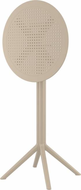 Стол пластиковый барный складной Sky Folding Bar Table 60 бежевый Ø600х1080 мм