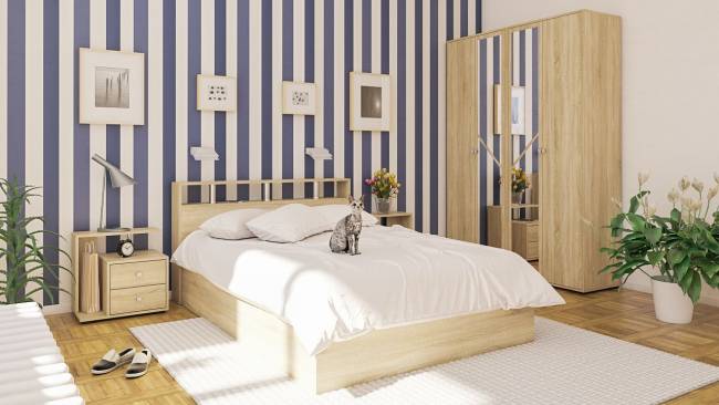 Кровать Камелия 1400 цвет дуб сонома