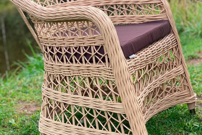 Комплект плетеной мебели МОККА LORETO (стол кофейный круглый, 2 кресла), Бежевый