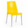Стул Джениус/Genius (мод. 75) пластик/металл, 46x56x84cм, желтый/опоры хром (Комплект из 4 шт.) желтый металл/пластик