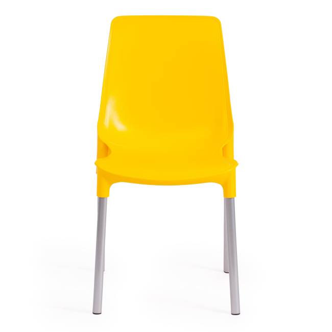 Стул Джениус/Genius (мод. 75) пластик/металл, 46x56x84cм, желтый/опоры хром (Комплект из 4 шт.) желтый металл/пластик