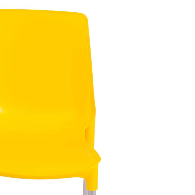 Стул Джениус/Genius (мод. 75) пластик/металл, 46x56x84cм, желтый/опоры хром (Комплект из 4 шт.) желтый металл/пластик