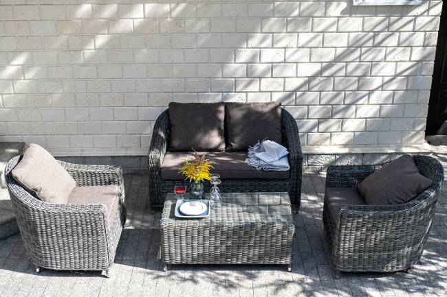 "Кон Панна" лаунж-зона из искусственного ротанга, цвет графит "Кон Панна" лаунж-зона из искусственного ротанга, цвет графит