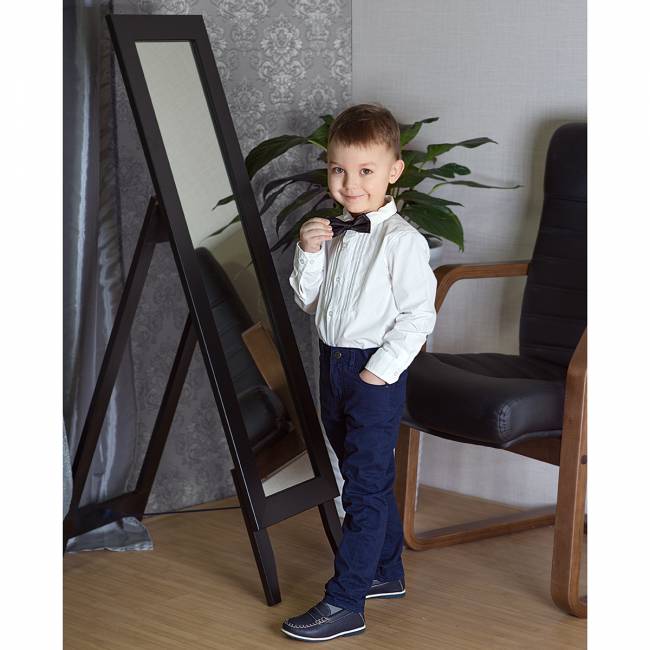 Зеркало напольное BeautyStyle 1 черный 130 см х 35 см